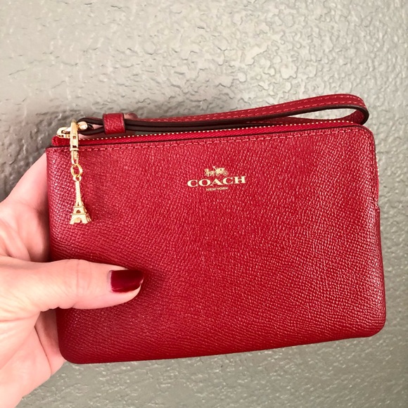 Coach Bags Nwt Coach Gold941 Red Corner Zip Wristlet Bonus Bag